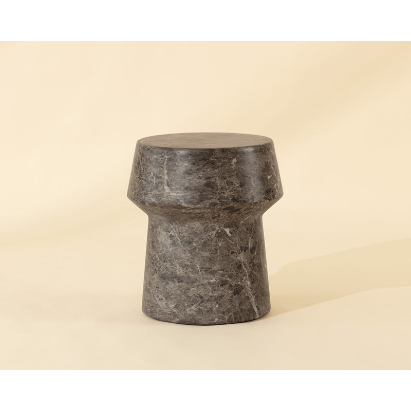 Brie Outdoor Round Side Table, Brown