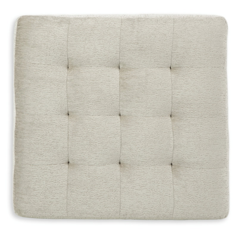 White Tufted Oversized Accent Ottoman with Soft Upholstery
