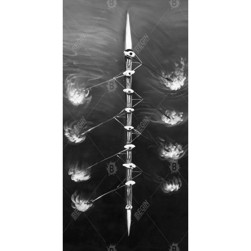 Rowing boat race - 15.75"x31.50" Desk mat