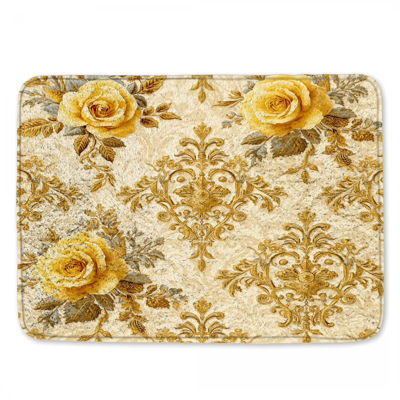 Tapis de bain damas Yellow Roses, L 24 po x L 17 po