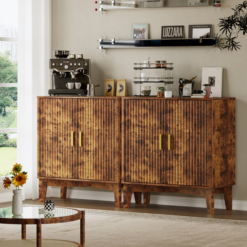 Armoire de rangement multifonctionnelle à grande capacité avec tablette réglable, Brun rustique