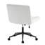 Fauteuil de bureau blanc sans accoudoirs avec support lombaire, mouvement à 360 degrés et coussin épais pour le salon de manucure