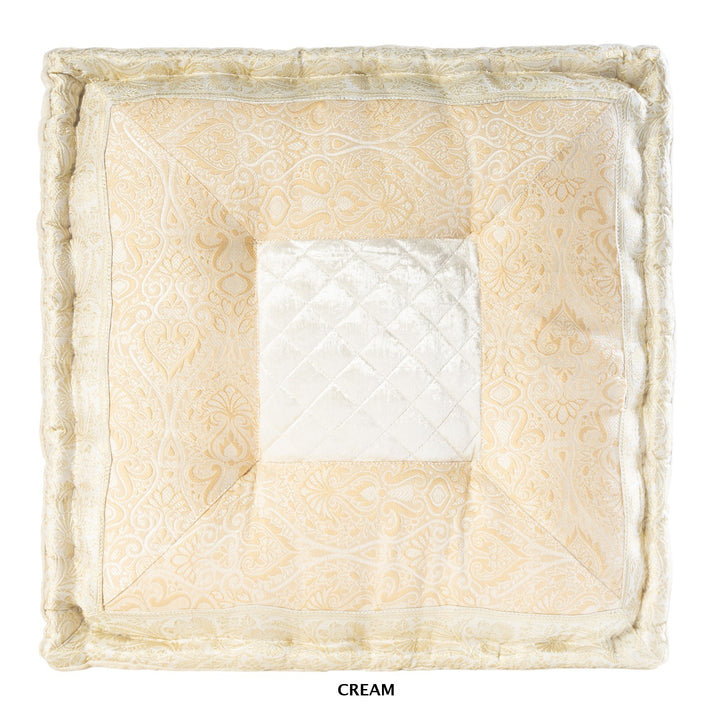 COUSSIN EN CAOUTCHOUC ACHA 24X24, H 18 po x l 18 po, Crème / abstrait