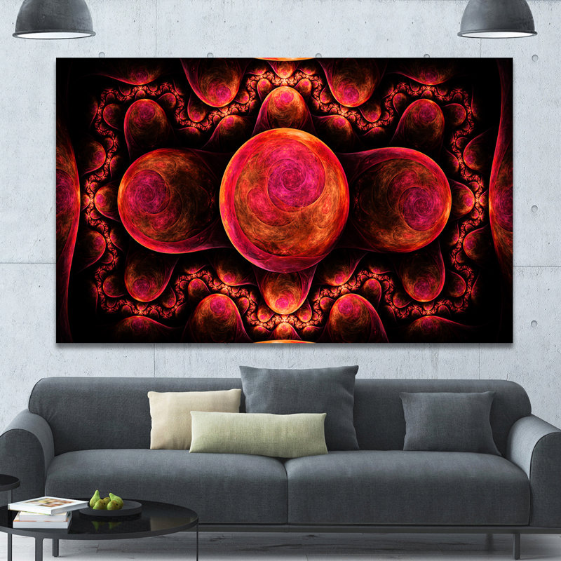 " Red Exotic Fractal Pattern ", 12" H x 20" W x 1" D
