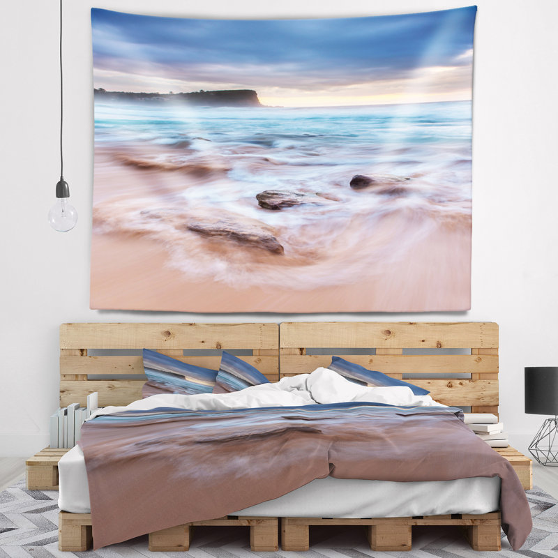 Tapisserie «Seashore Bright Sea» avec longues vagues, H 32 po x l 39 po