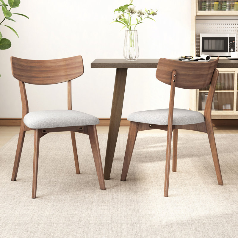 Ensemble de 2 chaises de salle à manger rembourrées Frame, Beige clair