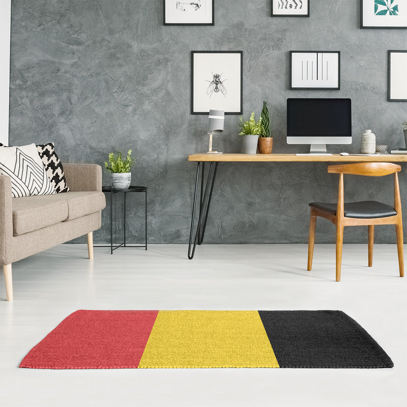 Tapis de zone rouge/jaune, Rectangle 5 pi x 7 pi