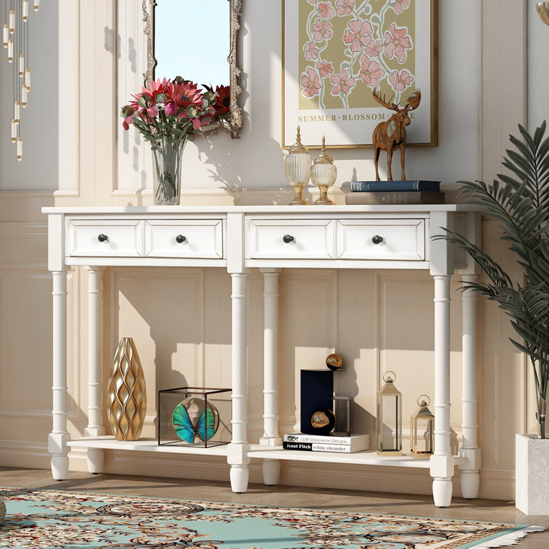 Commode décorative 2 tiroirs Seshadri, Blanc