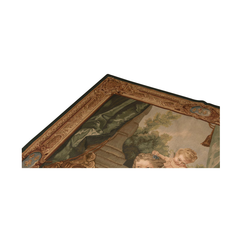 Hand-Knotted High-Quality Green and Red Area Rug