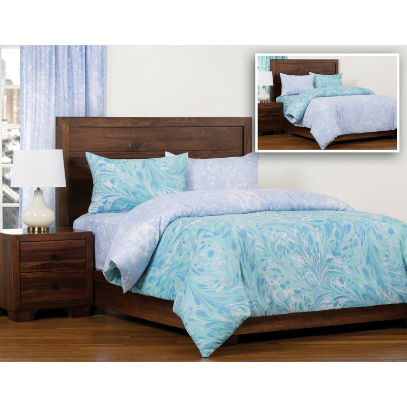 Blue Ice Abstract Queen Microfiber Duvet Cover