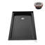 Base de douche 60 po x 30 po en alcôve en acrylique noir brillant avec bonde droite, bonde incluse-115183993