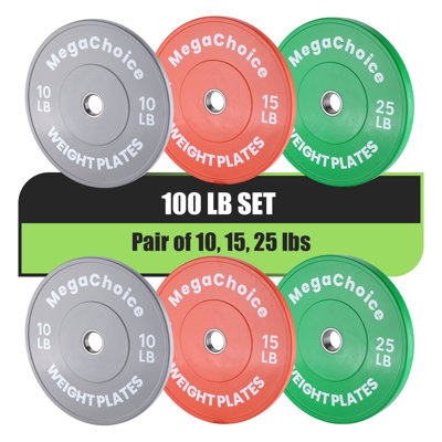 Durable High-Bounce Bumper Weight Plates Set – 2-Inch Rubber International Plates for Strength Training & Weightlifting – Color-Coded, Low Noise, Home Gym Use – 10LB+15LB+25LB Sizes