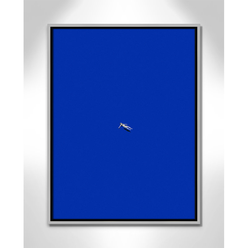 «No stress print» par Leon, Toile avec cadre, Flottant argent, L 19,5 po x H 25,5 po