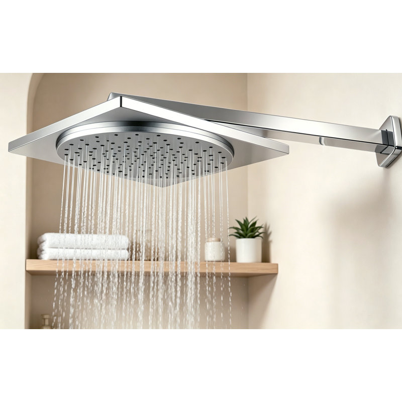 Pomme de douche carrée en goutte d'eau 12 pouces Kingston Brass Claremont, Chrome poli