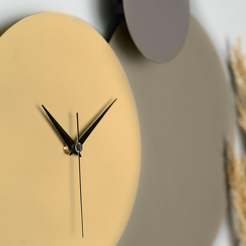 Horloge murale décorative, Beige/gris/brun