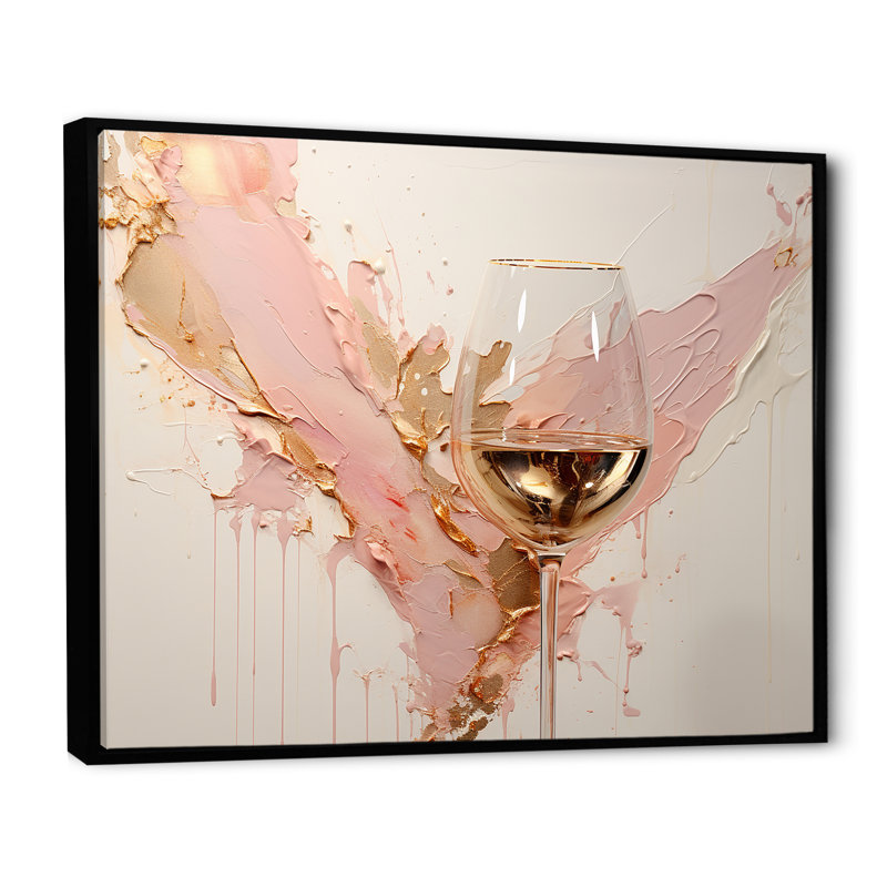 Minimalisme vin champagne - art mural vin champagne, Cadre flottant noir, H 12 po x l 20 po x P 1 po