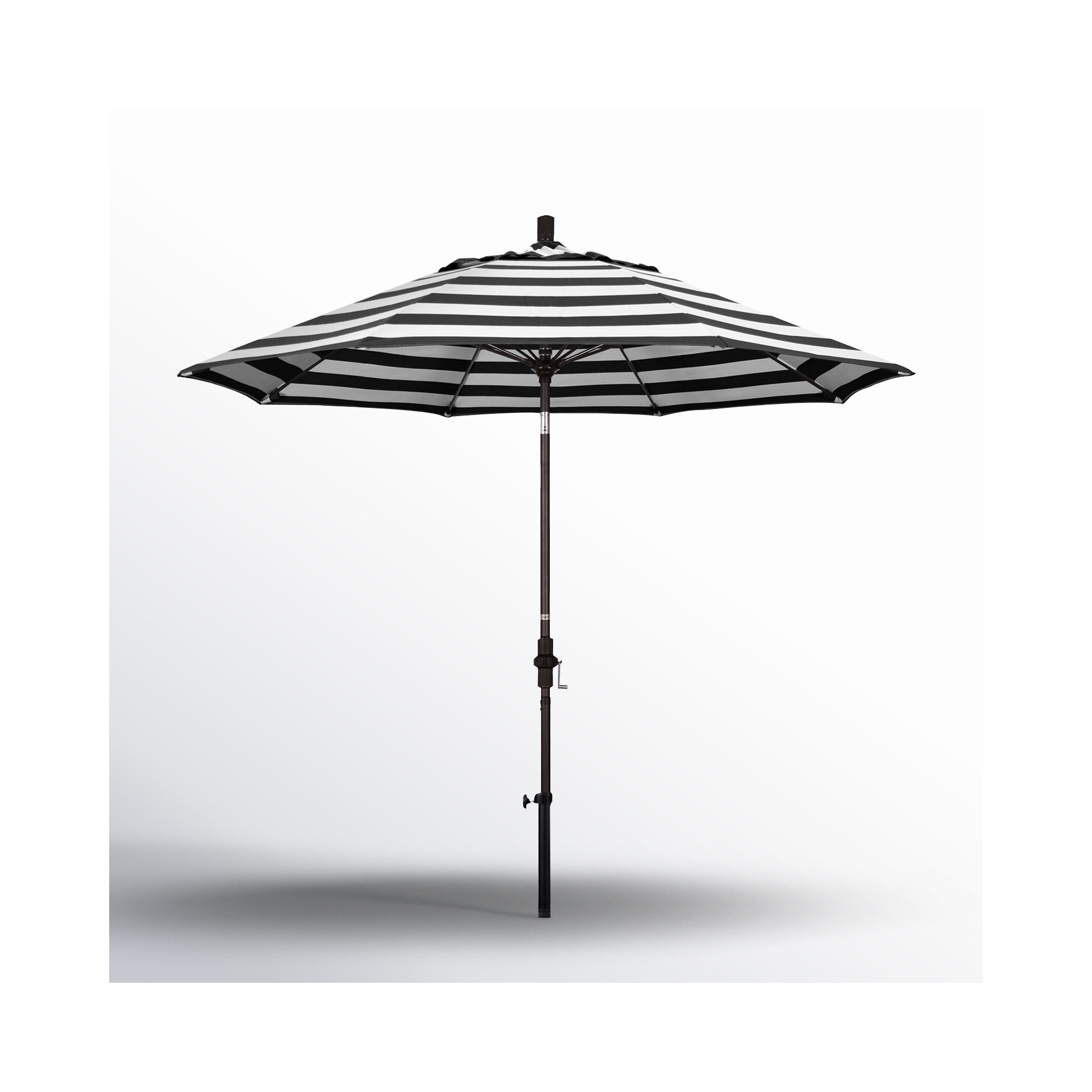 Roverta 9' Market Sunbrella® Umbrella, Cabana Classic Black Stripe Sunbrella®, Black