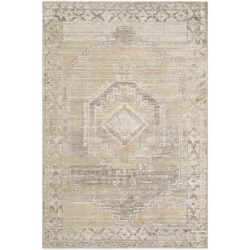 Moroccan Area Rug, Light Grey/Taupe/Off-White/Tan/Dark Brown, Rectangle 152 x 225 cm