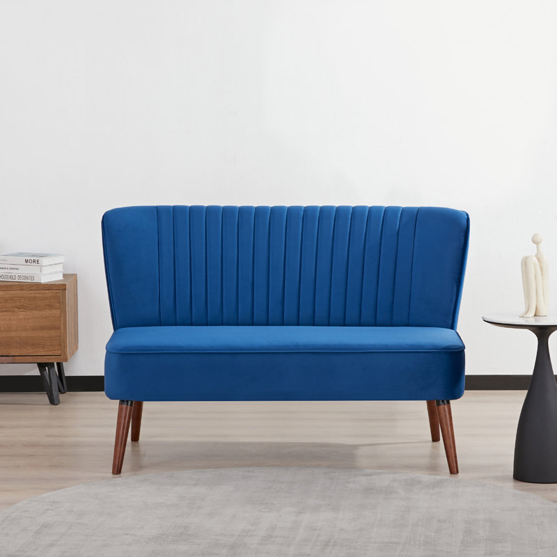 Camen 53" Armless Loveseat, Royal Blue Velvet