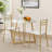 Kilwin 3-Piece White/Gold Modern Round Dining Table Set with 2 Chairs, Space-Saving Kitchen & Breakfast Nook Dining Set, Compact Small Space Bistro Dining Room Table Set-1610280430