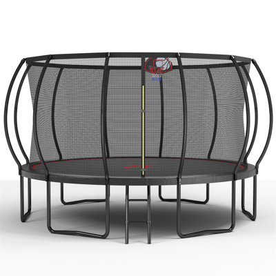 14Ft Trampoline Pumpkin- Black- Fframe Height