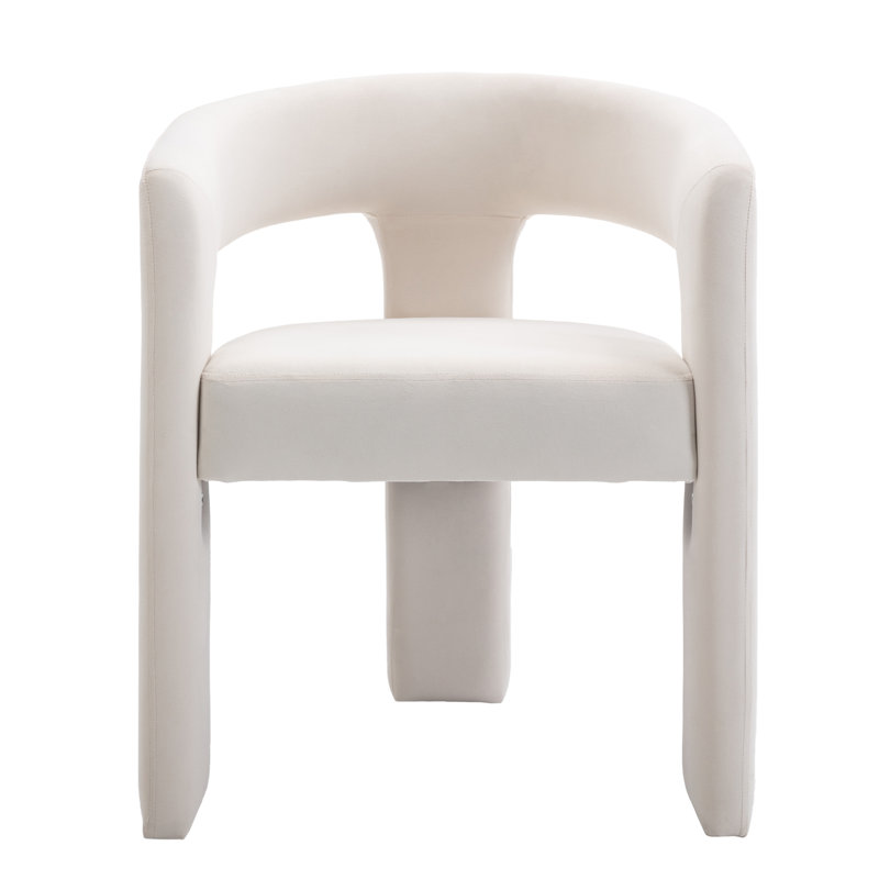 Ensemble de salle à manger moderne, Blanc, Beige, 3 pièces: table, 2 chaises