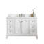 Grand meuble-lavabo de comptoir en marbre d'ingénierie avec miroir Carrara-859610460