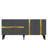 Stylish Console Table, Anthracite & Gold, 100% Melamine Coated Particle Board, Thickness: 0.7 inches | Ideal for Living Room, Entryway & Modern Décor, Durable & Elegant Design-76015938