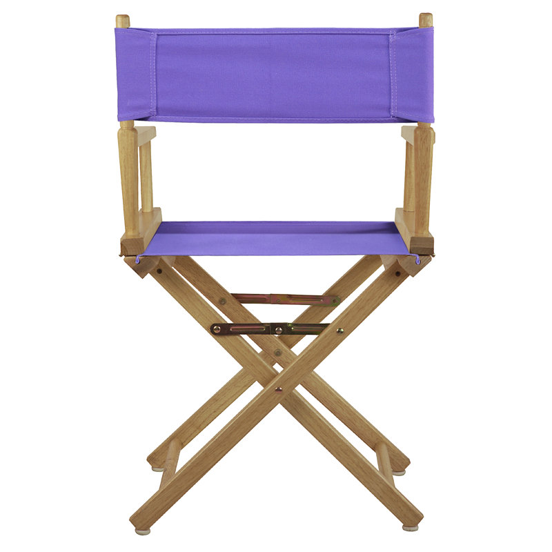 Chaise de réalisateur pliante 18 po, Naturel, Mauve