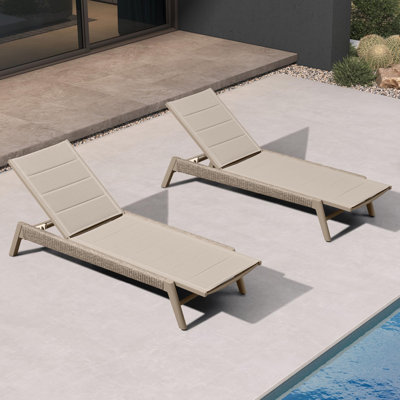 Quick-dry Outdoor Chaise Lounge Chairs – Heat-resistant Armrests And Padded Seat by Latitude Run