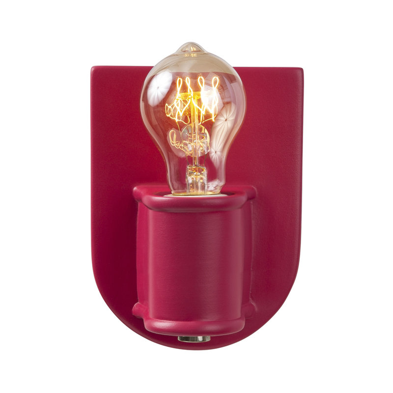 Amboise Ceramic Armed Sconce, Cerise, Brushed Nickel