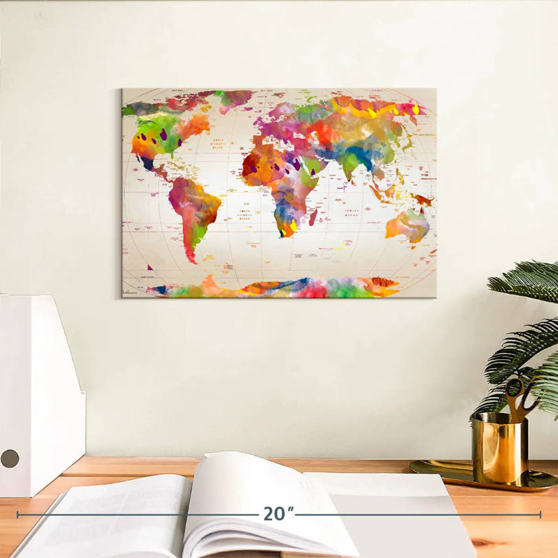 Carte du monde Aliaz II, H 8 po x l 12 po