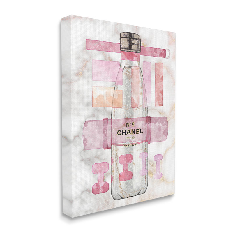 Bouteille d'exercice de mode rose, équipement de sport à domicile, Toile tendue, H 20 po x l 16 po