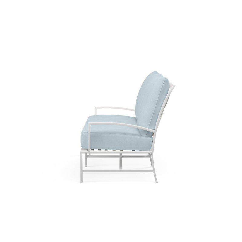 Bristol 51'' Wide Rectangle Aluminum Loveseat with Sunbrella® Cushions, Canvas Skyline Sunbrella®