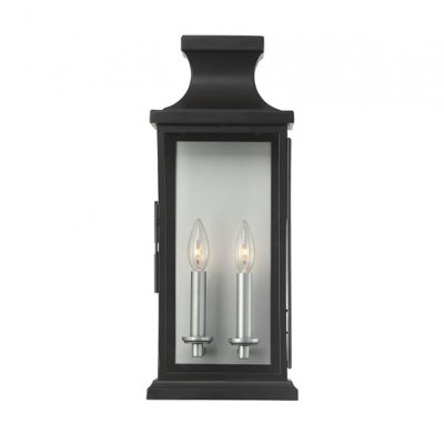 Noralee 2-Light Outdoor Wall Lantern in Black