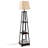 Trapezoidal Designed Floor Lamp With 3 Tiered Storage Shelf