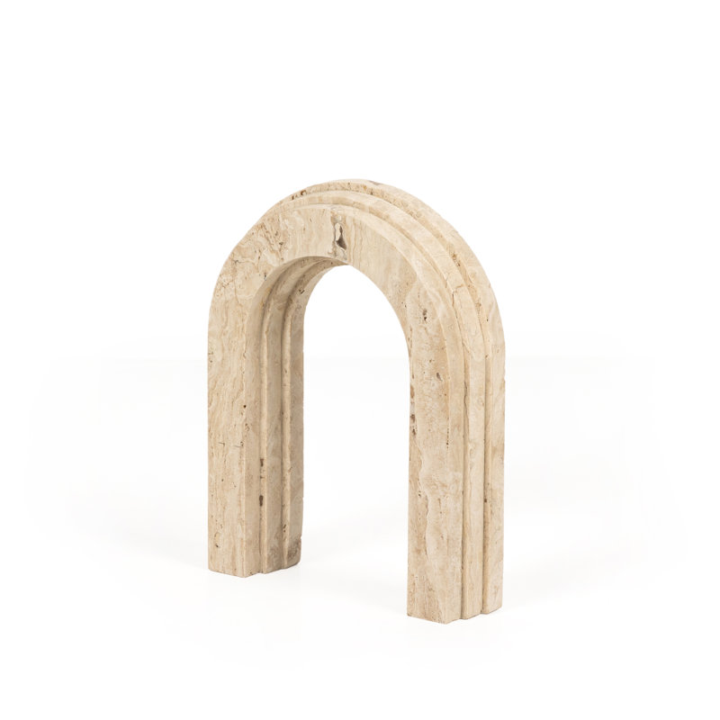 Rockwell 2 Piece Travertine Arches Set, White Travertine