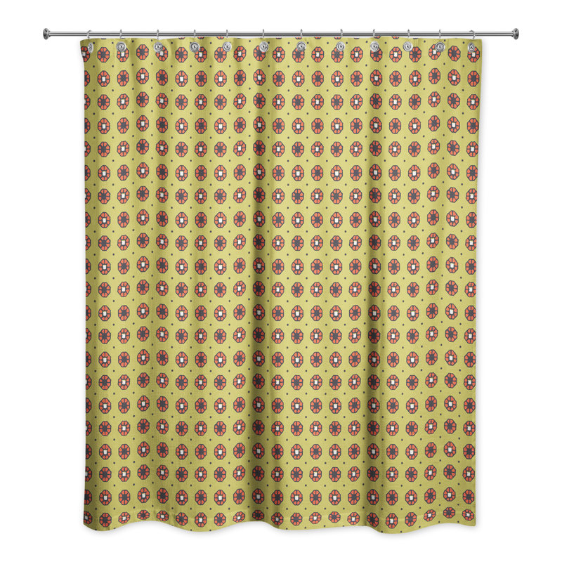 Rideau de douche simple Hance, Jaune et orange