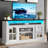 65.7" W Farmhouse LED TV Stand, TV Console Table with USB Port and Outlet-288060666