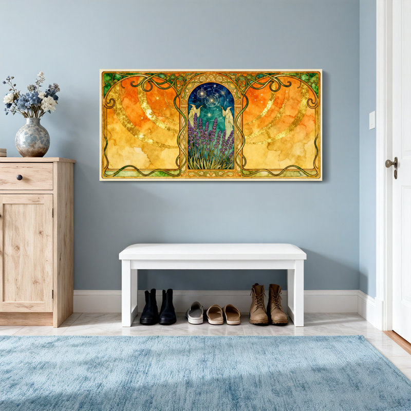 Design de fenêtre de mode lavande au clair de lune, H 16 po x l 32 po