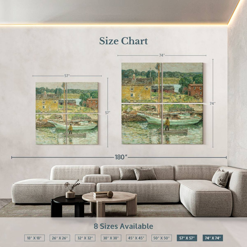 Mehar Oyster Sloop In Cos Cob, 57'' H x 57'' W