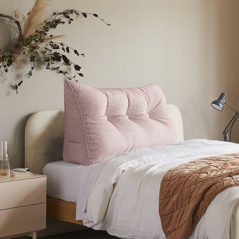 Coussin de lecture confortable, Couleur unie, Lit simple, Rose clair