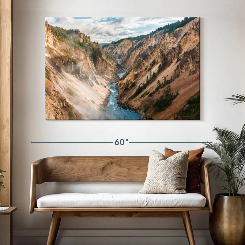 Alvord Yellowstone River Path, H 34 po x l 51 po