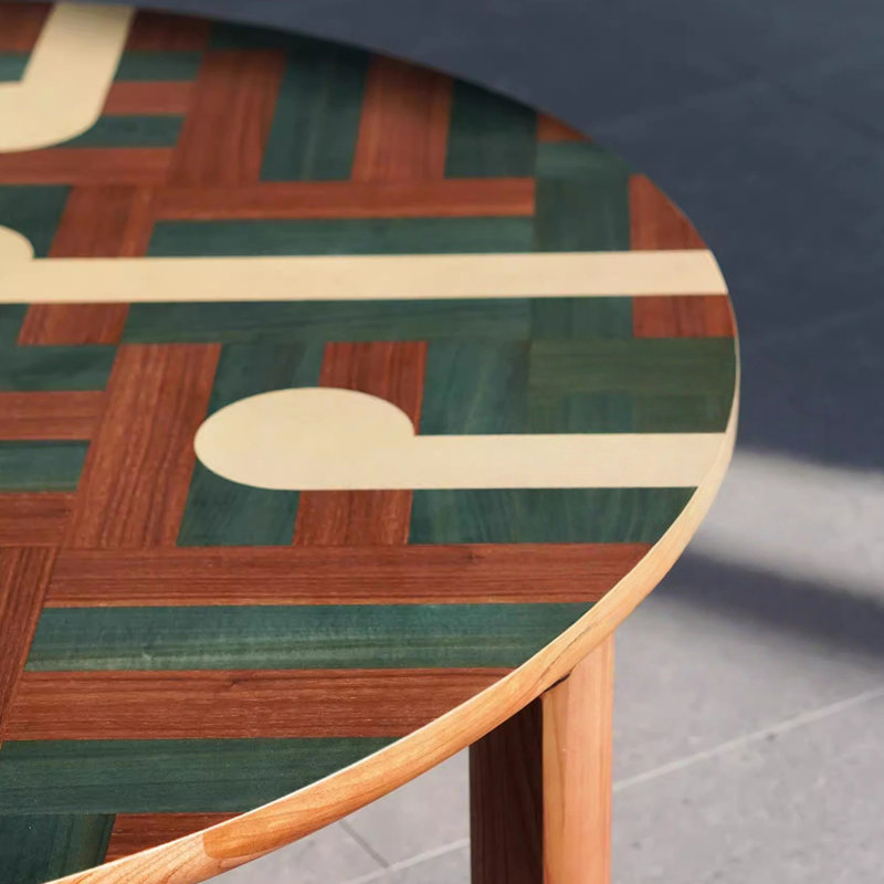 Solid Ash Wood Coffee Table with Tall Legs