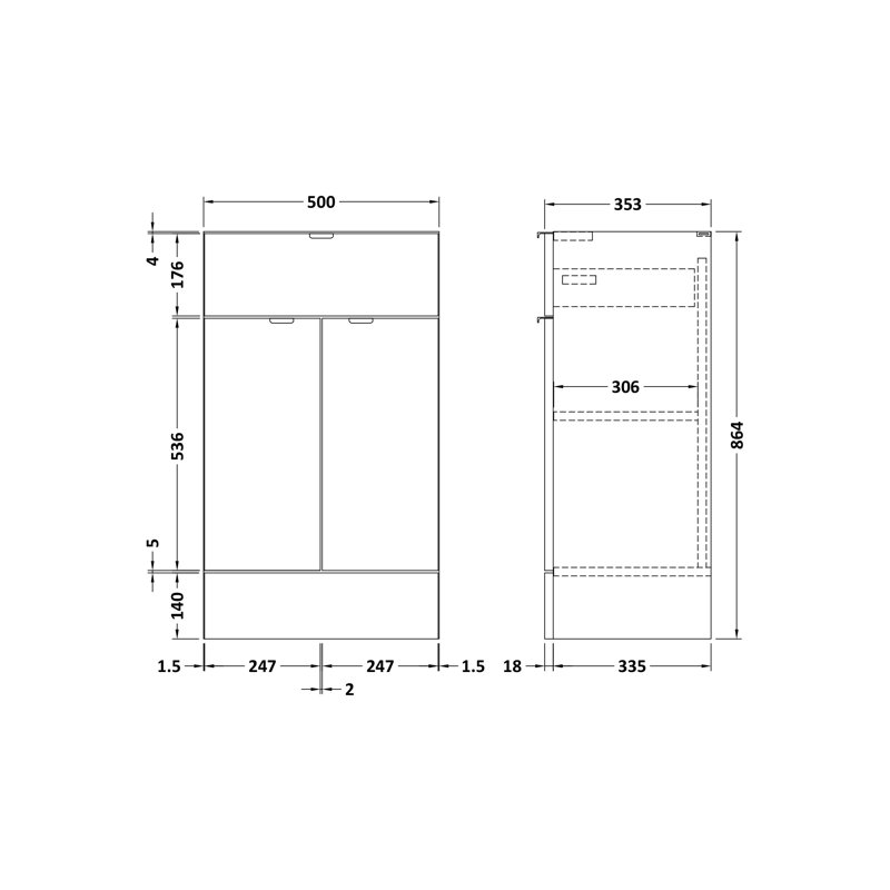 127cm Single Bathroom Vanity Base Only