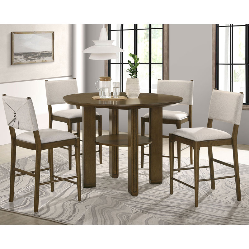 Chaise d'appoint de comptoir rembourrée brune (ensemble de 2)