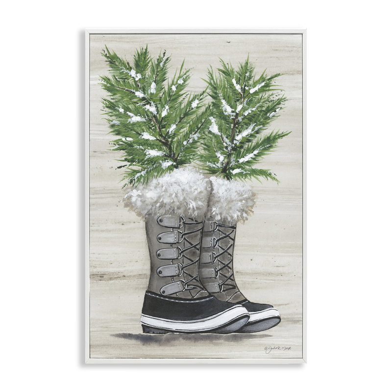Brins d'hiver en bottes, estampe numérique par Julie Norkus, H 18 po x l 12 po, Estampe numérique encadrée blanc bord de mer