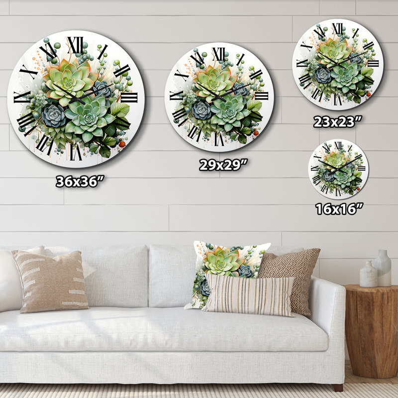 Charlanne - Horloge murale florale, Moyenne