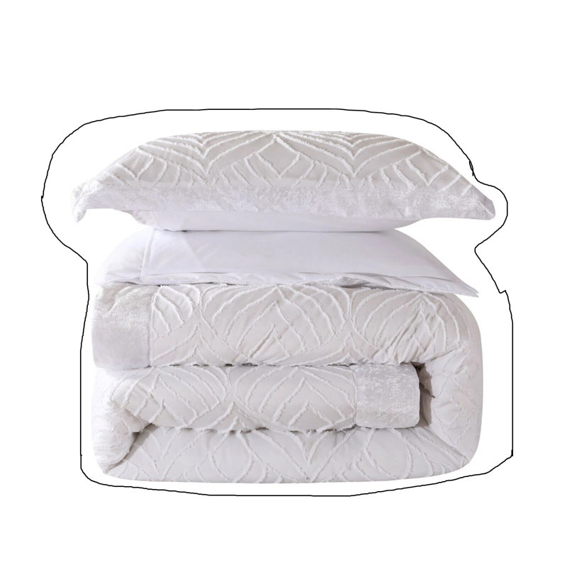 Microfiber Bedspread with Pillow Shams Included, White