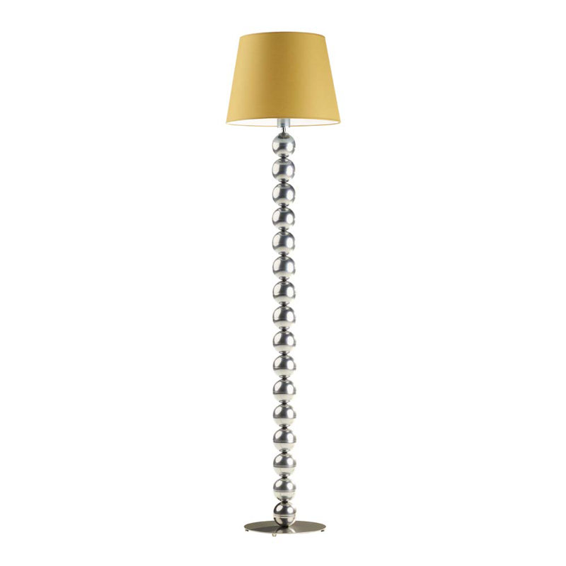 Ayanami 166cm Traditional Floor Lamp, Silver, Mustard